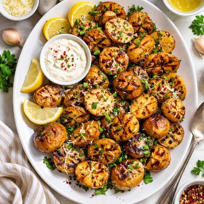 Image of Grilled Garlic Potatoes