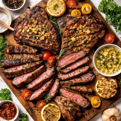 Image of Grilled Garlic Steaks