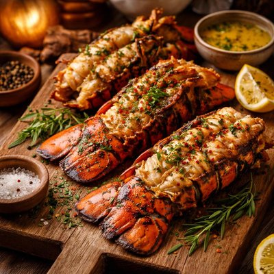 Image of Grilled Garlic Tarragon Lobster Tails