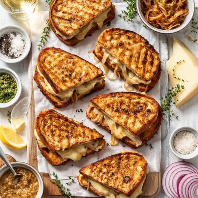 Image of Grilled Gruyere and Sweet Onion Sandwiches