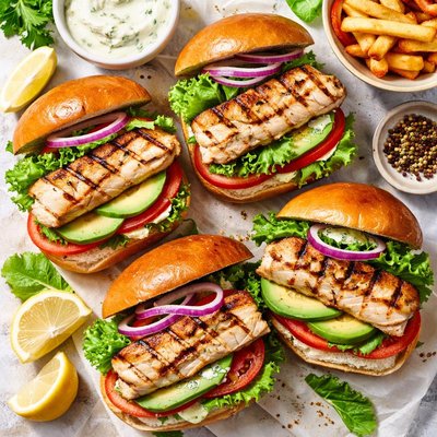 Image of Grilled Halibut Sandwiches