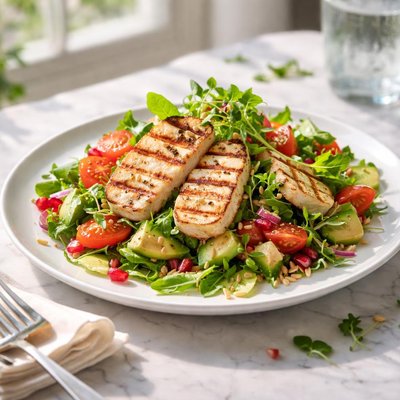 Image of Grilled Halloumi Appetizer Salad