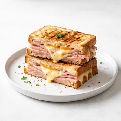 Image of Grilled Ham and Mixed Cheese Sandwich
