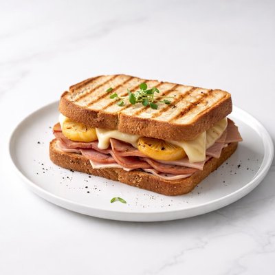 Image of Grilled Ham Pineapple and Swiss Sandwich