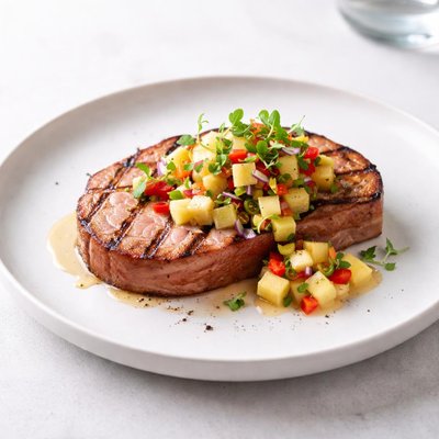 Image of Grilled Ham Slice with Pineapple Salsa