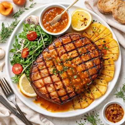 Image of Grilled Ham Steak with Apricot Glaze