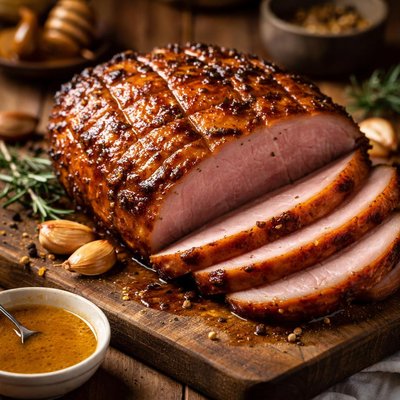 Image of Grilled Ham with Honey Mustard Glaze