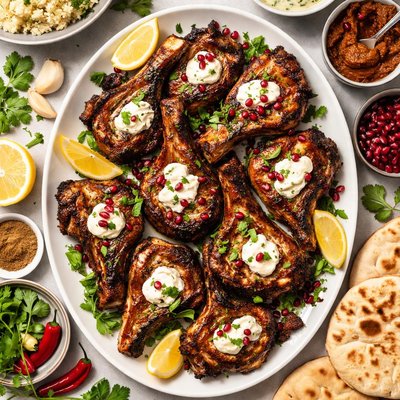 Image of Grilled Harissa Lamb with Yogurt Moroccan