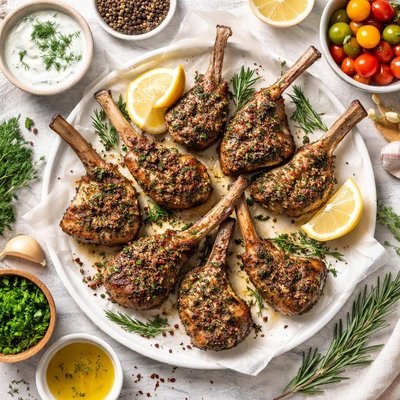 Image of Vegan Grilled Herb-Crusted Lamb Chops