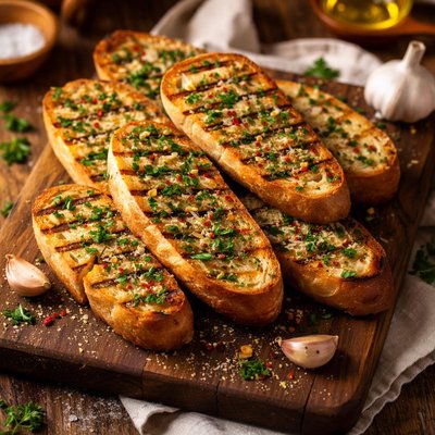 Image of Grilled Herb Garlic Bread
