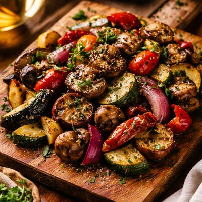 Image of Grilled Herbed Mushroom Vegetable Medley