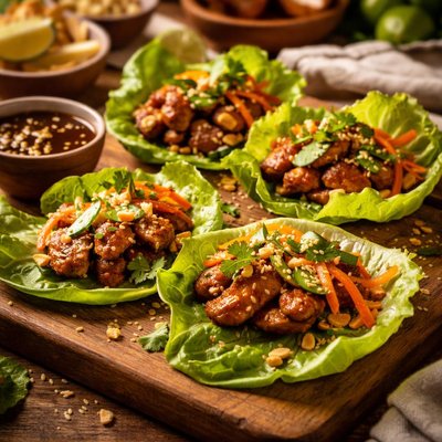 Image of Grilled Hoisin Chicken in Lettuce Cups