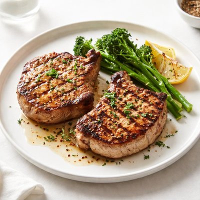 Image of Grilled Indoor Pork Chops for Two