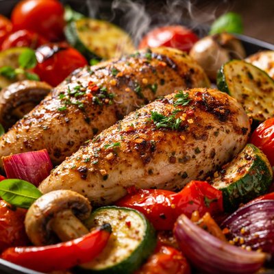 Image of Grilled Italian Chicken Vegetables