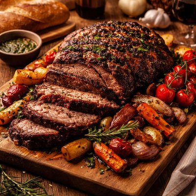 Image of Grilled Italian Chuck Roast with Vegetables