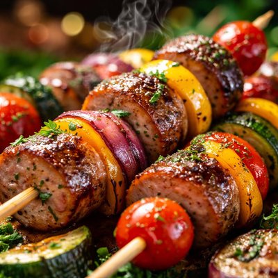 Image of Grilled Italian Sausage Kabobs