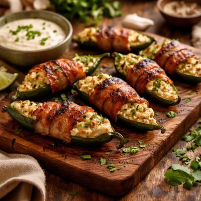 Image of Vegetarian Grilled Jalapeno Poppers