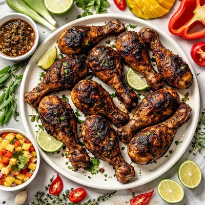 Image of Grilled Jamaican Jerked Drumsticks