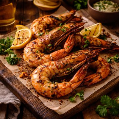 Image of Camarones Jumbo a la Parrilla Bajos en Grasa