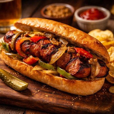 Image of Grilled Kielbasa Sandwich