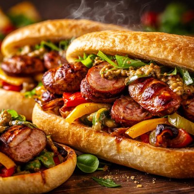 Image of Grilled Kielbasa Sandwiches