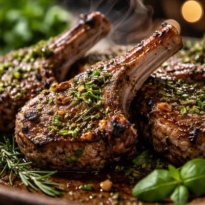 Image of Whole30 Grilled Lamb Chops with Herb Marinade