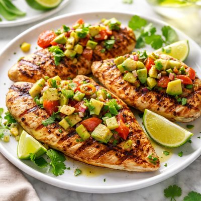 Image of Grilled Lime Chicken with Avocado Salsa