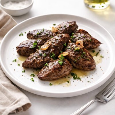 Image of Grilled Liver with Garlic and Herbs