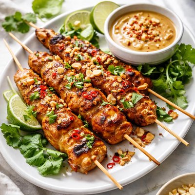 Image of Grilled Low Carb Chicken Satay