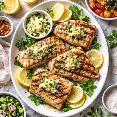 Image of Whole30 Grilled Mahi Mahi with Lemon Herb Butter