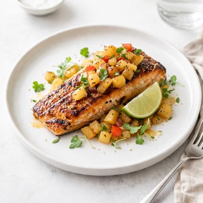 Image of Grilled Maple Salmon with Pineapple