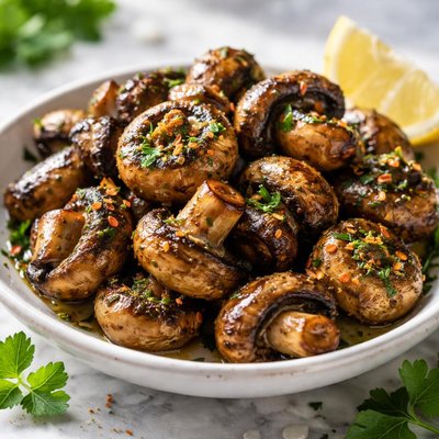 Image of Grilled Marinated Mushrooms with No Salt
