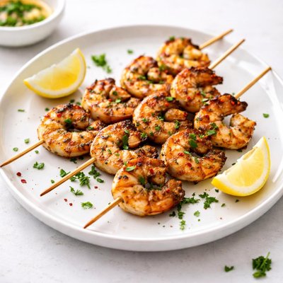 Image of Grilled Marinated Shrimp Skewers