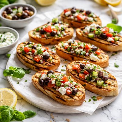 Image of Grilled Mediterranean Bread Crisps