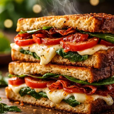 Image of Grilled Mozzarella and Spinach Blts