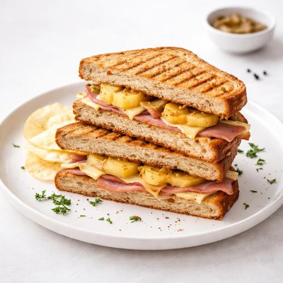 Image of Grilled Mustard Ham and Pineapple Sandwiches