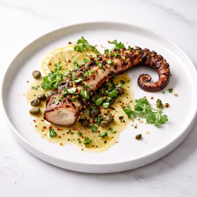 Image of Grilled Octopus Tentacle with Lemon-Herb Vinaigrette