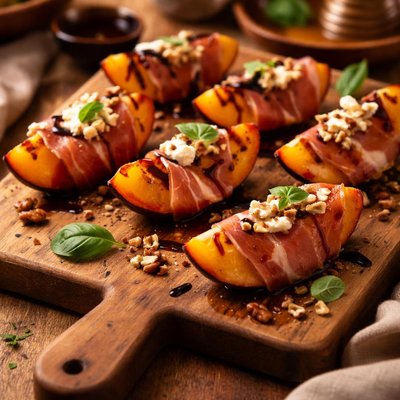 Image of Grilled Peach and Prosciutto Appetizers