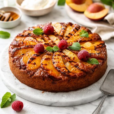 Image of Grilled Peach Upside Down Cake