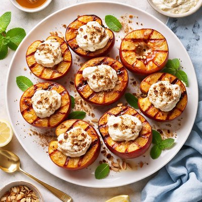 Image of Grilled Peaches with Amaretto Mascarpone