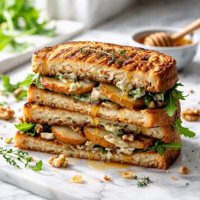 Image of Grilled Pear and Blue Cheese Sandwich