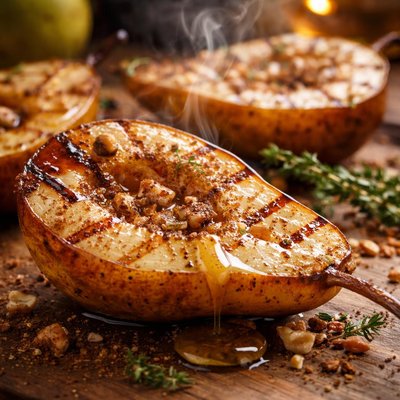 Image of Vegan Grilled Pears with Honey and Cinnamon