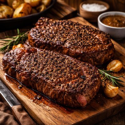 Image of Grilled Pepper Rib Eye Steaks