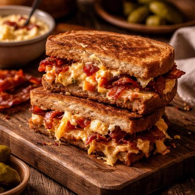 Image of Grilled Pimento Cheese and Bacon Sandwiches
