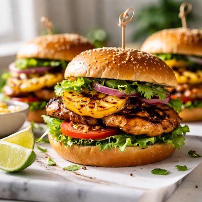Image of Grilled Pineapple Chicken Sandwiches