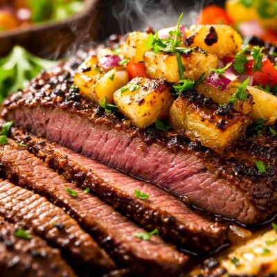 Image of Grilled Pineapple Flank Steak