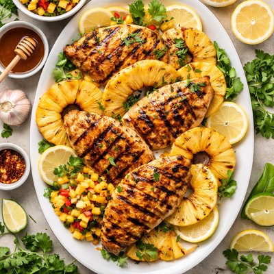 Image of Grilled Pineapple Lemon Chicken