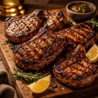 Image of Grilled Pork Chops Chuletas Asado a La Parrilla