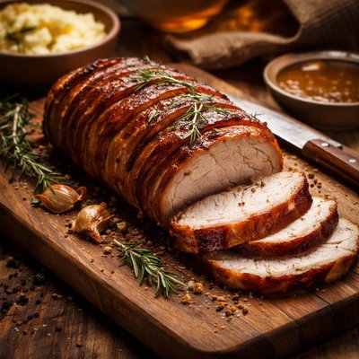 Image of Grilled Pork Loin with Bacon