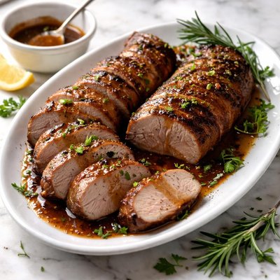 Image of Grilled Pork Tenderloin with Bourbon Glaze